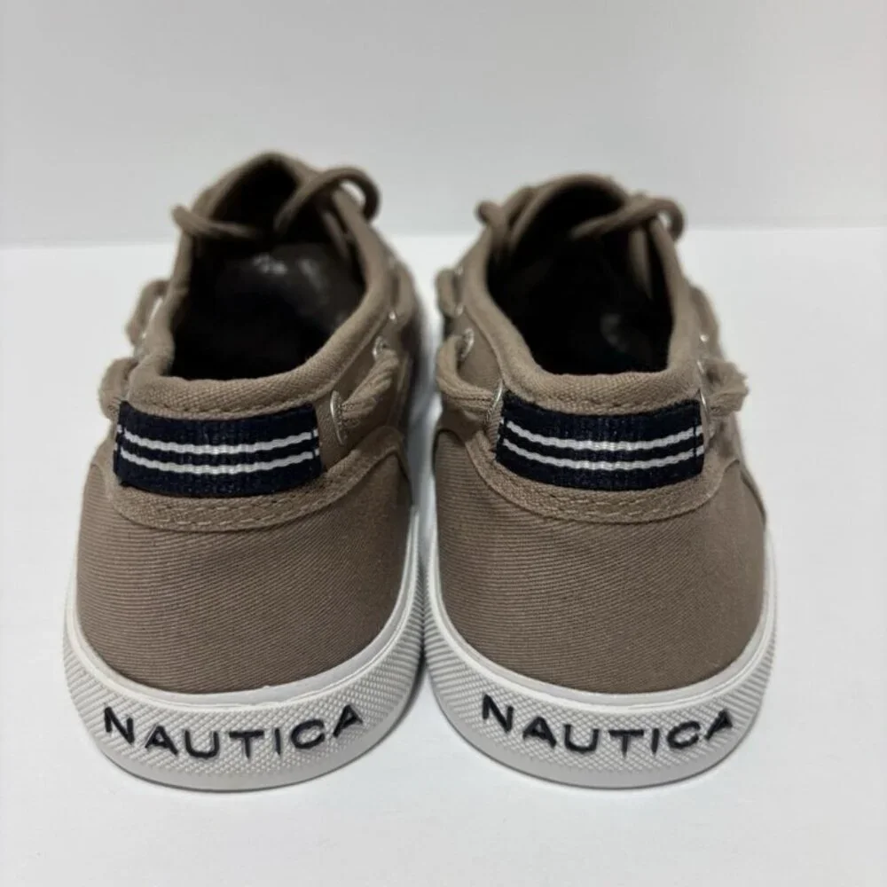 Nautica Men’s Spinnaker Twill Brown Boat Shoes, Size 8 M